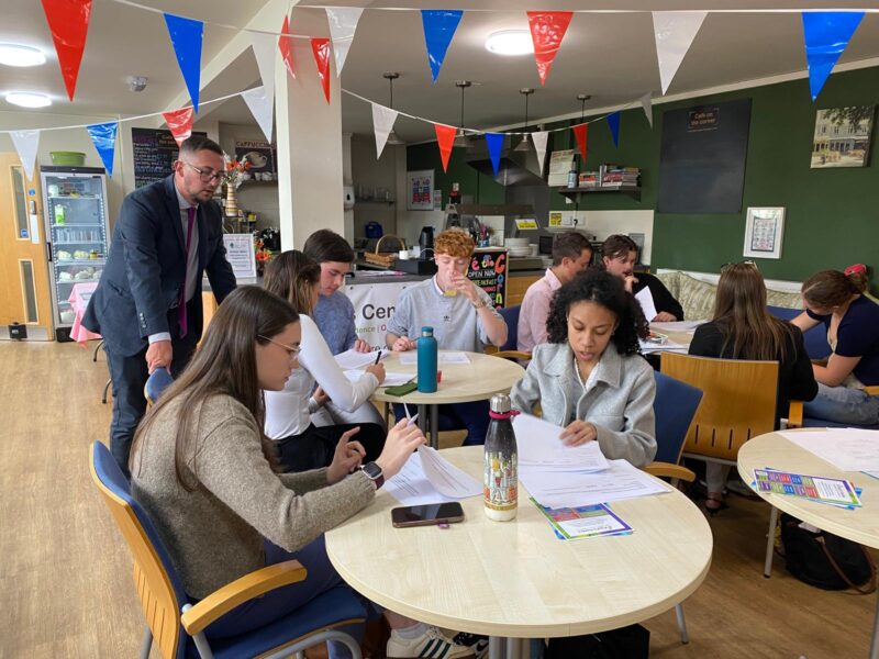 Connor Naismith MP with Summer School students.