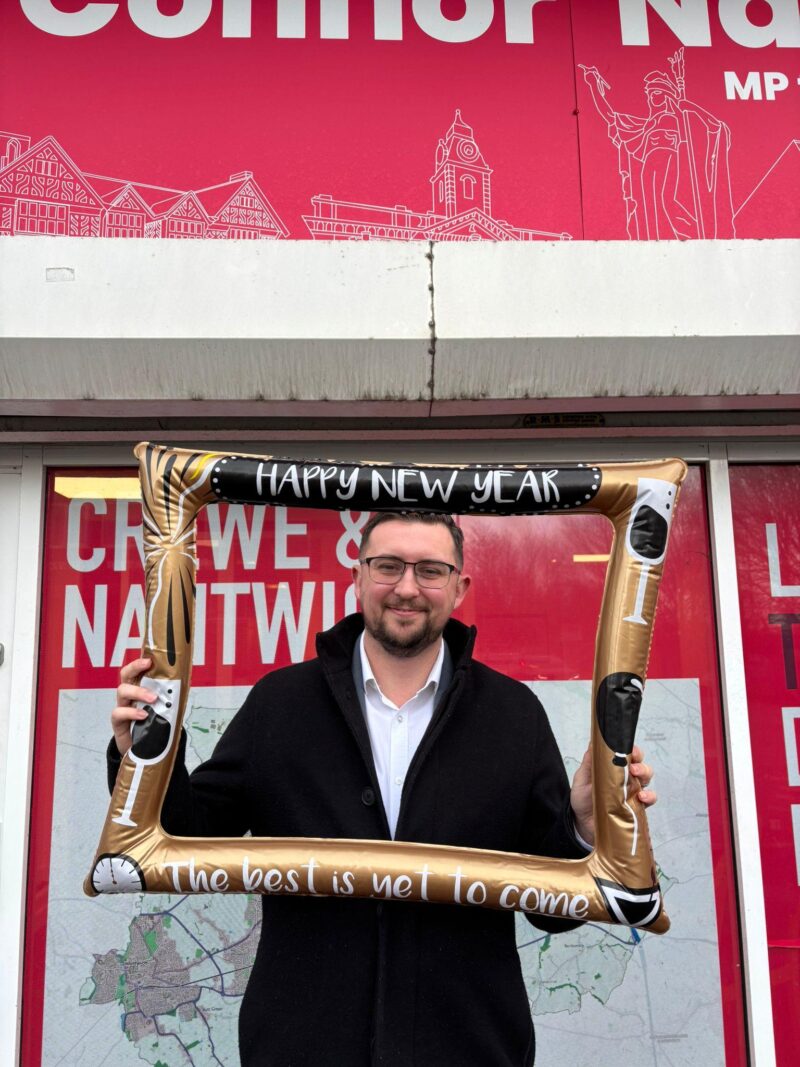 Connor Naismith MP outside the constituency office.