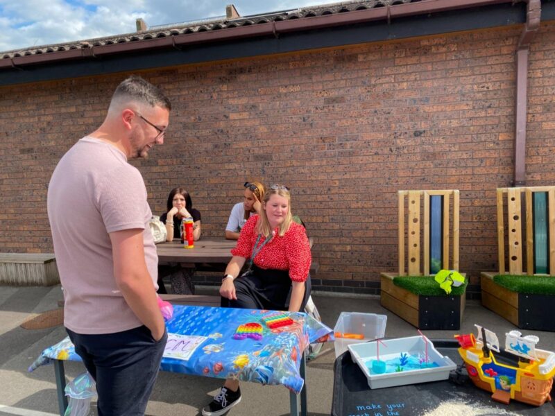 Connor Naismith MP on a visit to Springfield School.