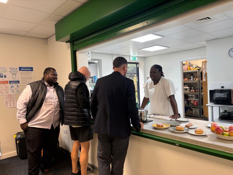 Connor Naismith MP on a visit to Looking After The Homeless in Crewe.